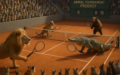 Quando il tennis diventa… primordiale! 🦁🐻🌀